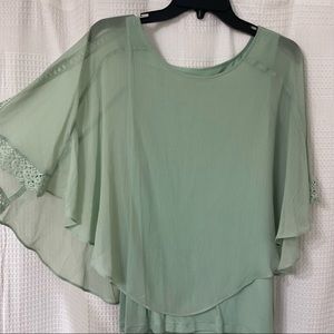 Apt 9 Mint Green Sheer Blouse Top